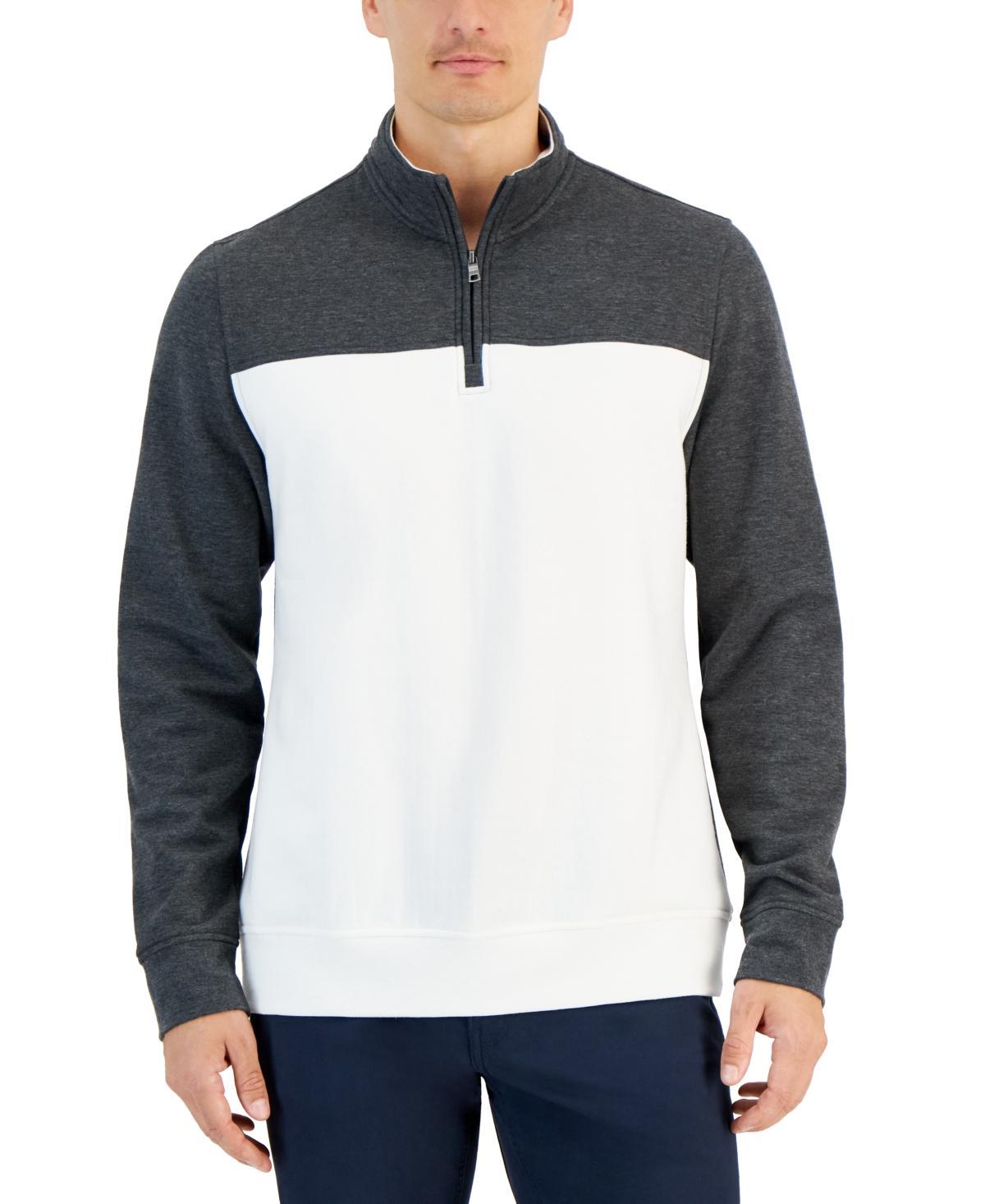 Club Room Mens Colorblocked Quarter-Zip Fleece Sweater, Created for Macys Product Image