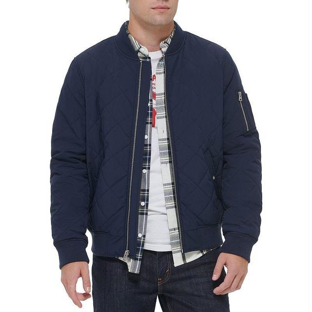 Mens Levis Diamond Quilted Bomber Jacket Blue Product Image