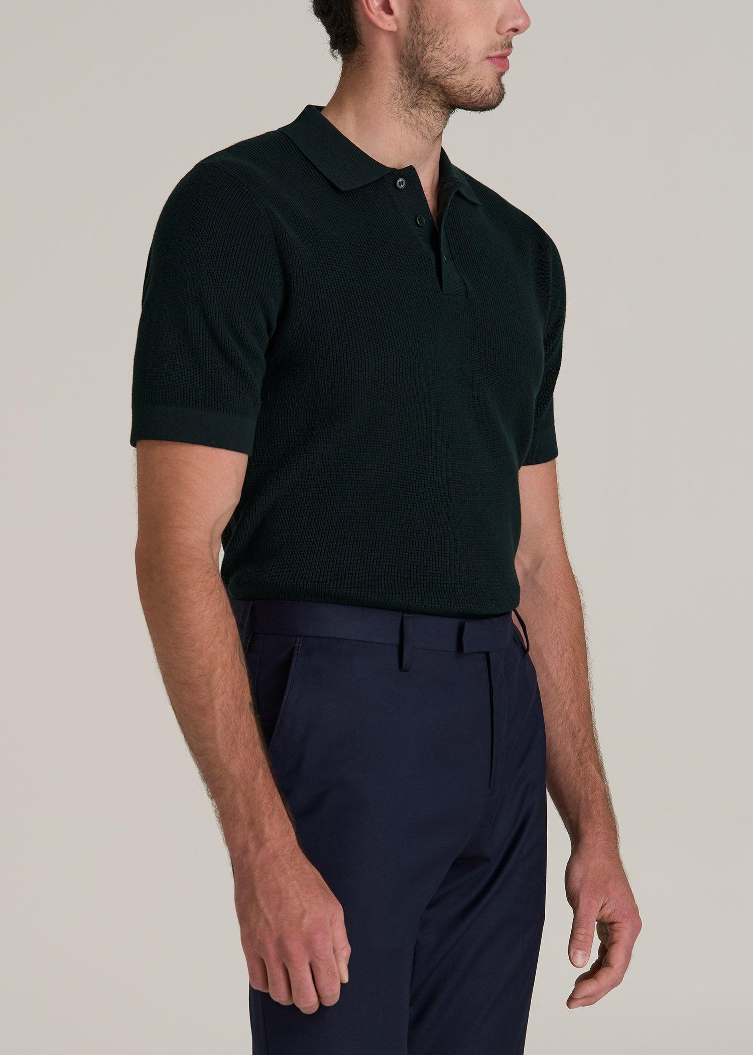 Purl Knit Tall Men's Polo Sweater in Emerald Male Product Image