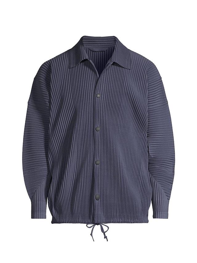 Mens Pleated Snap-Front Overshirt Product Image