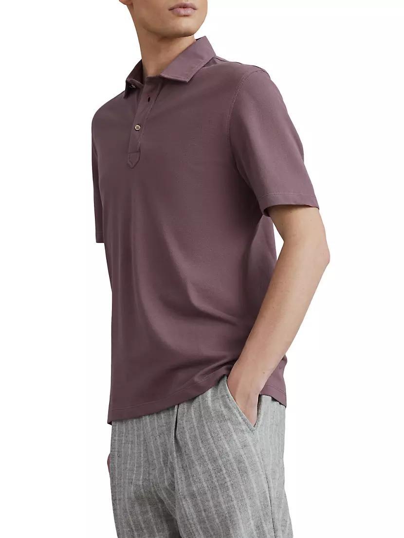 Cotton Pique Collar Polo Shirt Product Image