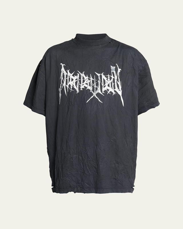 Mens Metal Logo Washed Jersey T-Shirt Product Image