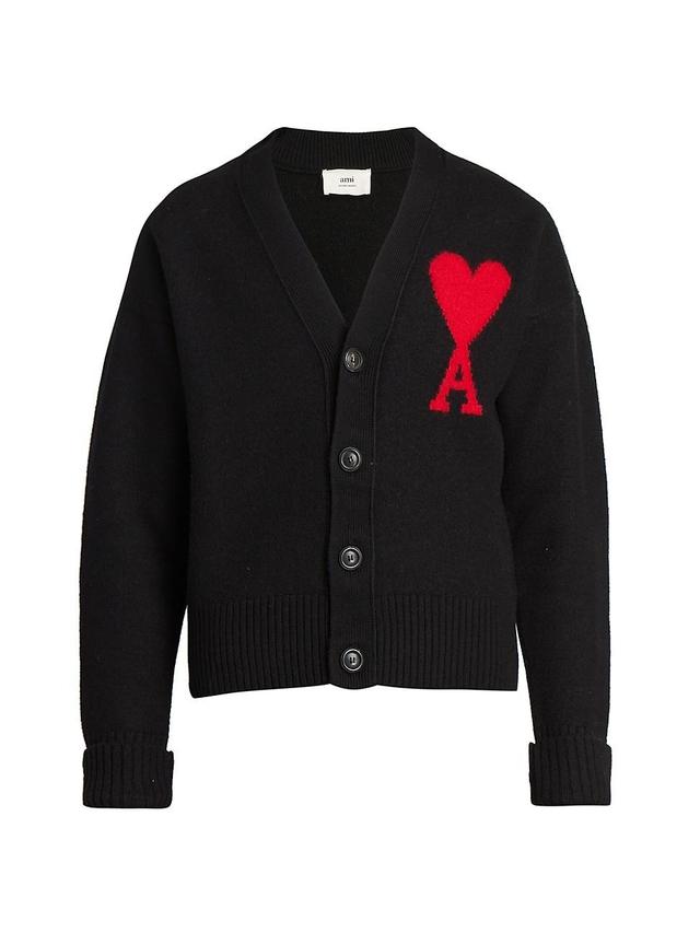 Mens Embroidered Wool Cardigan Product Image