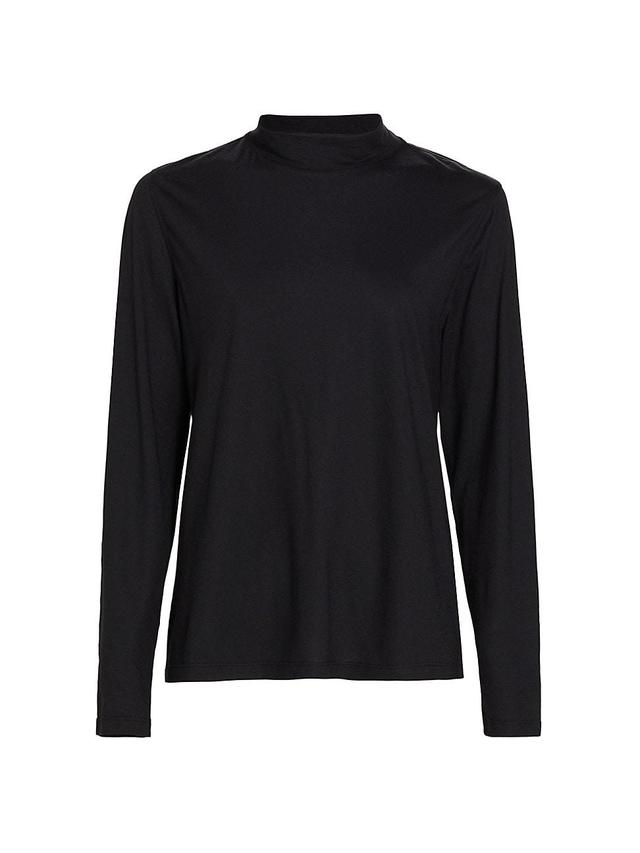 Womens COLLECTION Cotton-Blend Mock Turtleneck T-Shirt Product Image