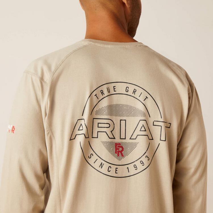 Ariat® Men's L/S FR Air True Grit T-Shirt in Silver Lining Product Image