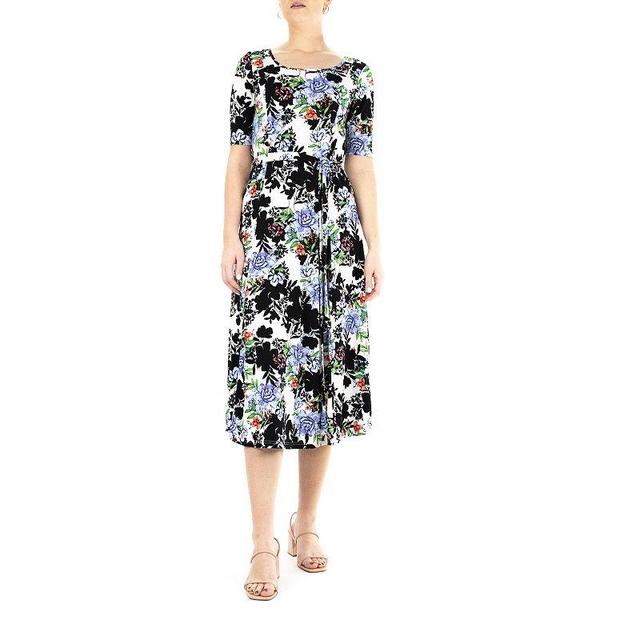 Womens Nina Leonard Syliva Print Midi Dress Product Image