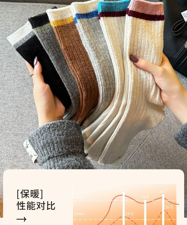 Set of 3 Pairs: Striped Ribbed Socks Product Image