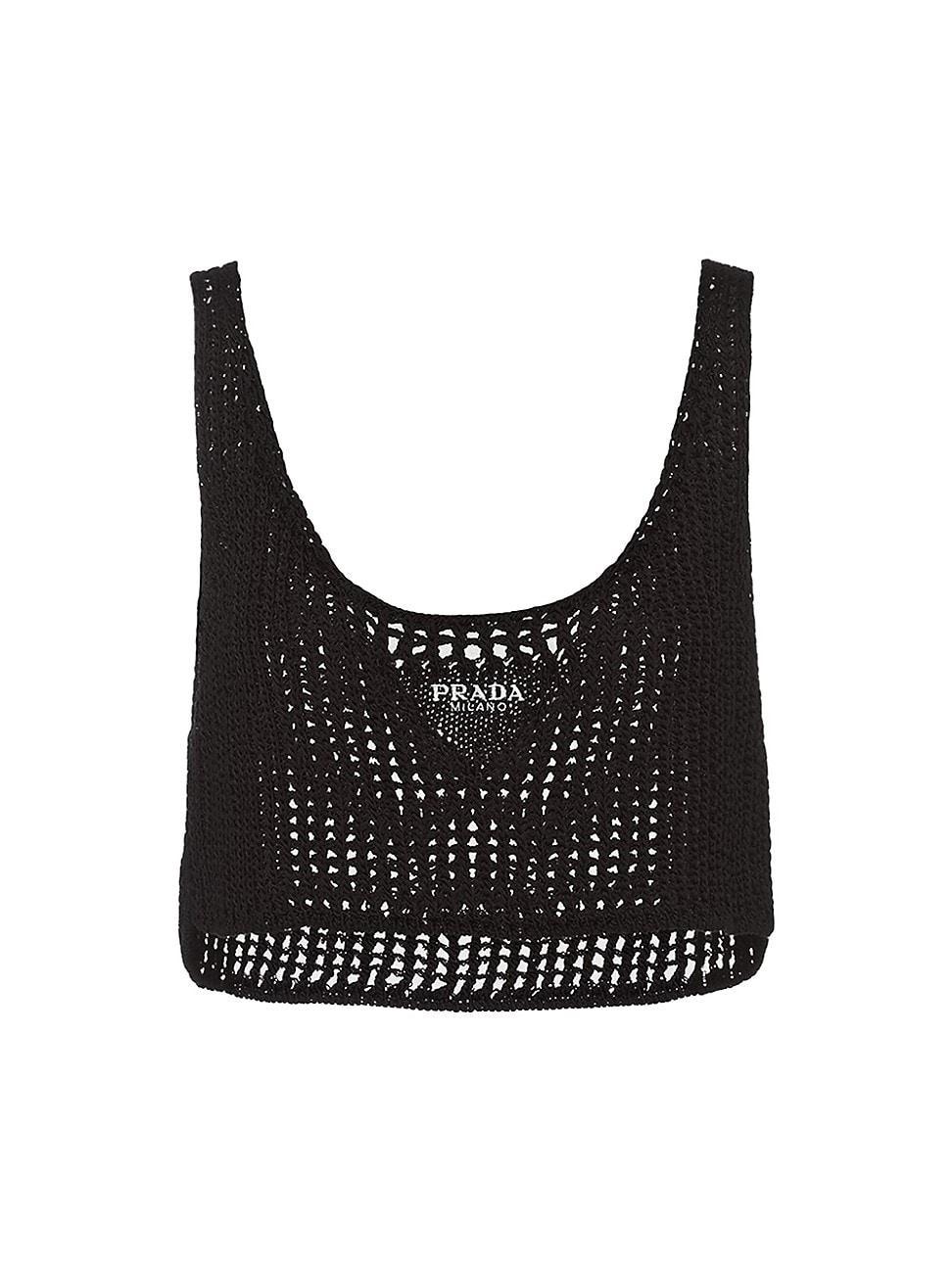 Womens Openwork Cotton Crop Top product image