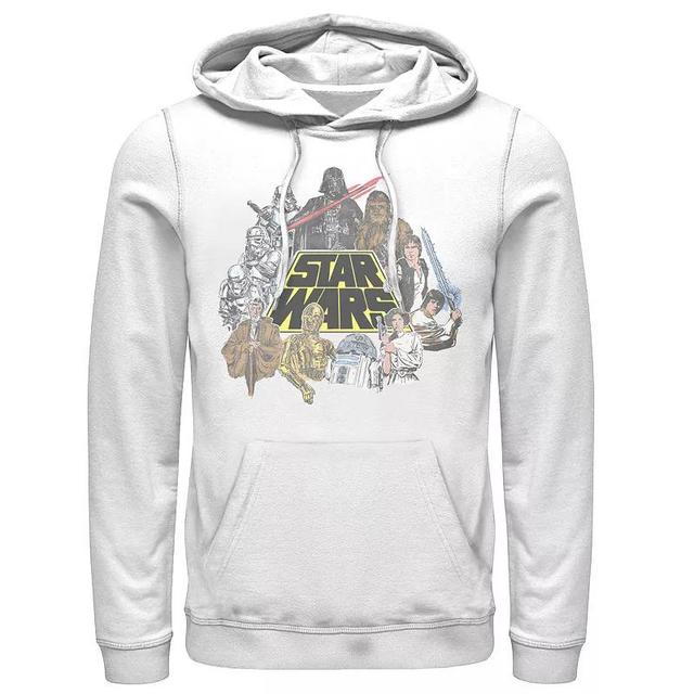 Mens Star Wars Classic Characters Cast Line Art Hoodie Product Image