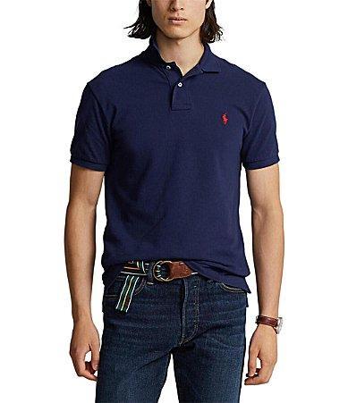 Mens Mesh Long Sleeve Polo Shirt Product Image