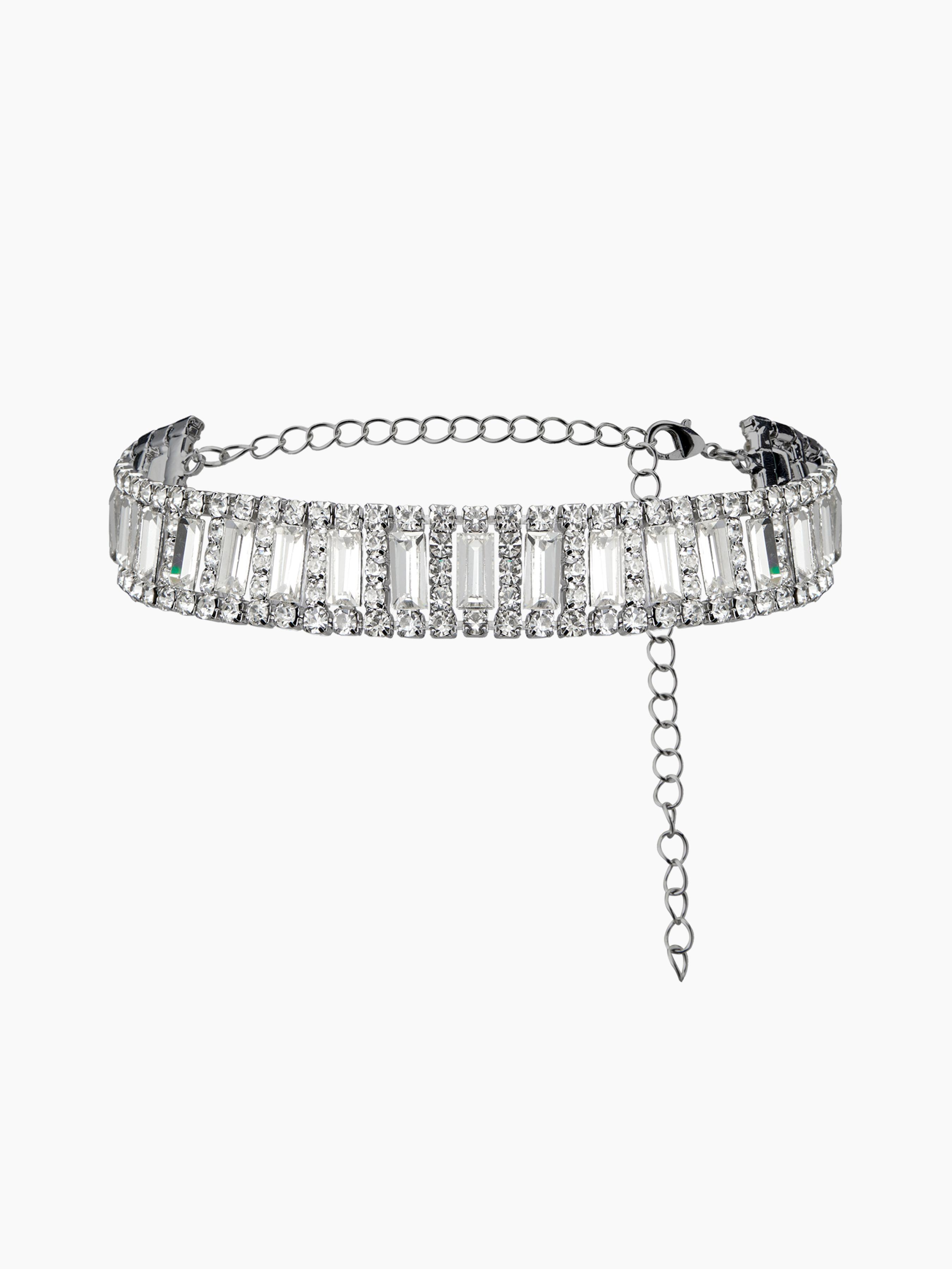 RHINESTONE DIAMANTE CHOKER NECKLACE Product Image