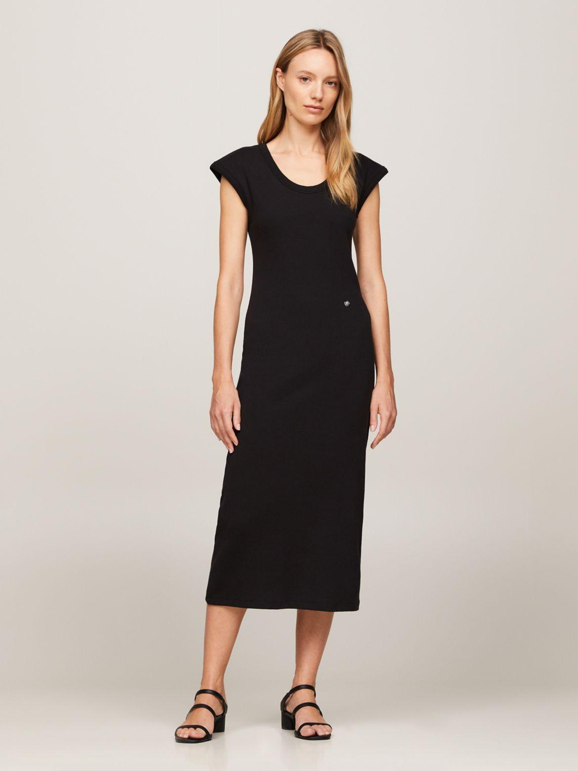 Tommy Hilfiger Women's Slim Fit Ribbed Stretch Midi Dress Product Image