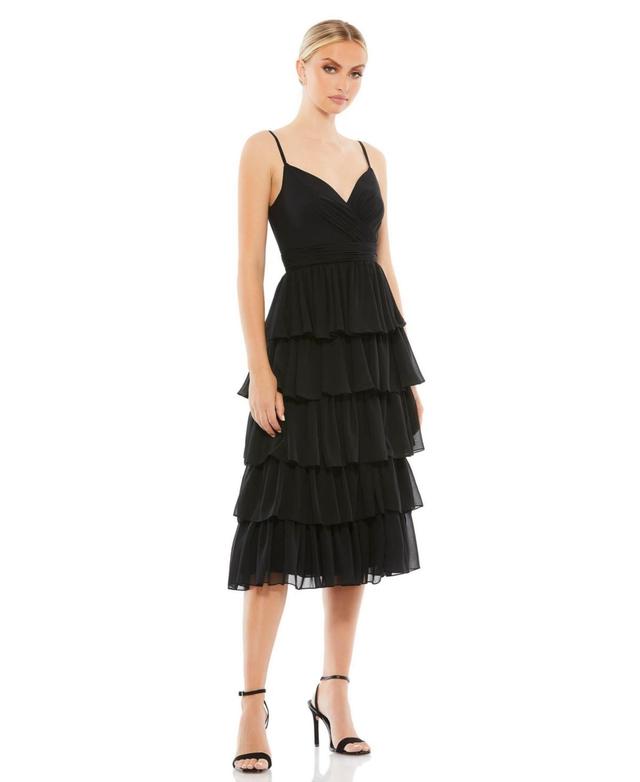 Womens Ieena Ruffle Tiered Sleeveless Midi Dress Product Image