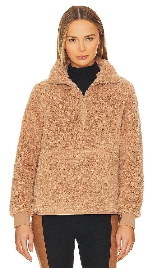 Beyond Yoga Take Flight Sherpa Pullover (Camel) Women's Clothing Product Image