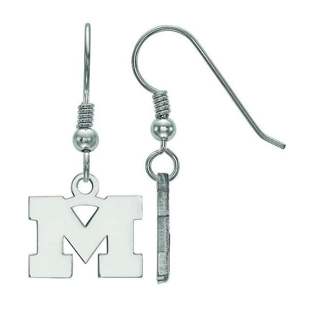 LogoArt Sterling Silver Michigan Wolverines Extra Small Dangle Earrings, Womens Product Image