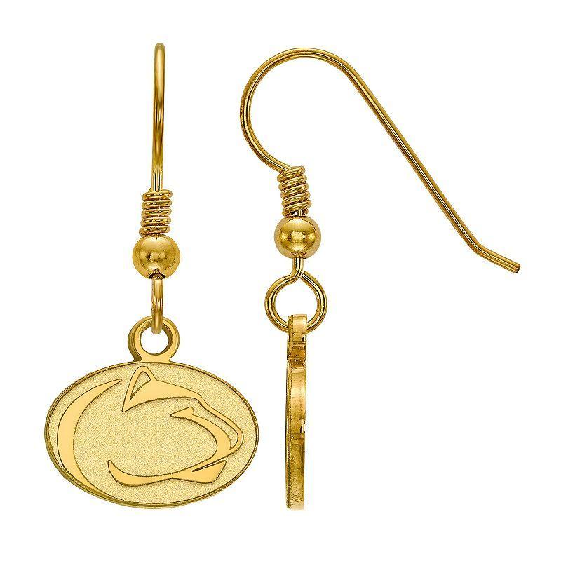 LogoArt 14K Gold Over Silver Penn State Nittany Lions Extra Small Dangle Earrings, Womens 14k Gold Plated Product Image