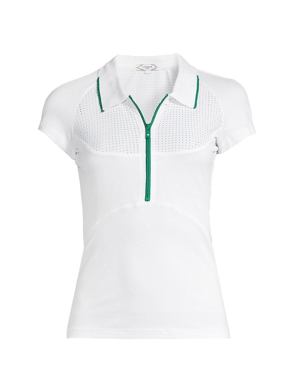 Womens Mesh Zip Performance Polo Product Image