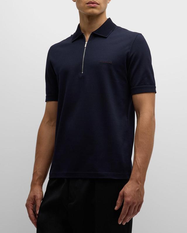 Mens Pique Zip Polo Shirt Product Image