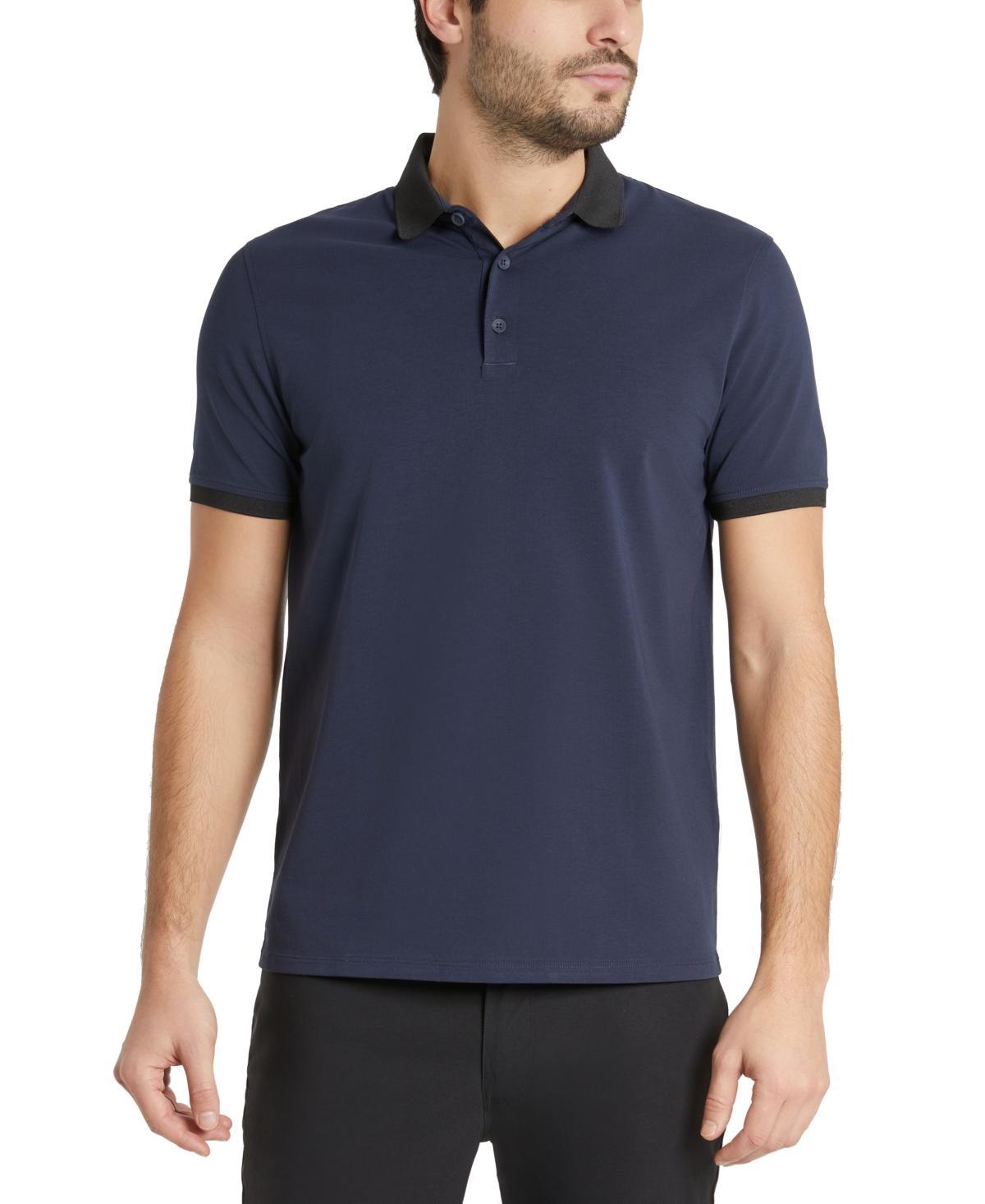 Kenneth Cole Mens Solid Button Placket Polo Shirt Product Image