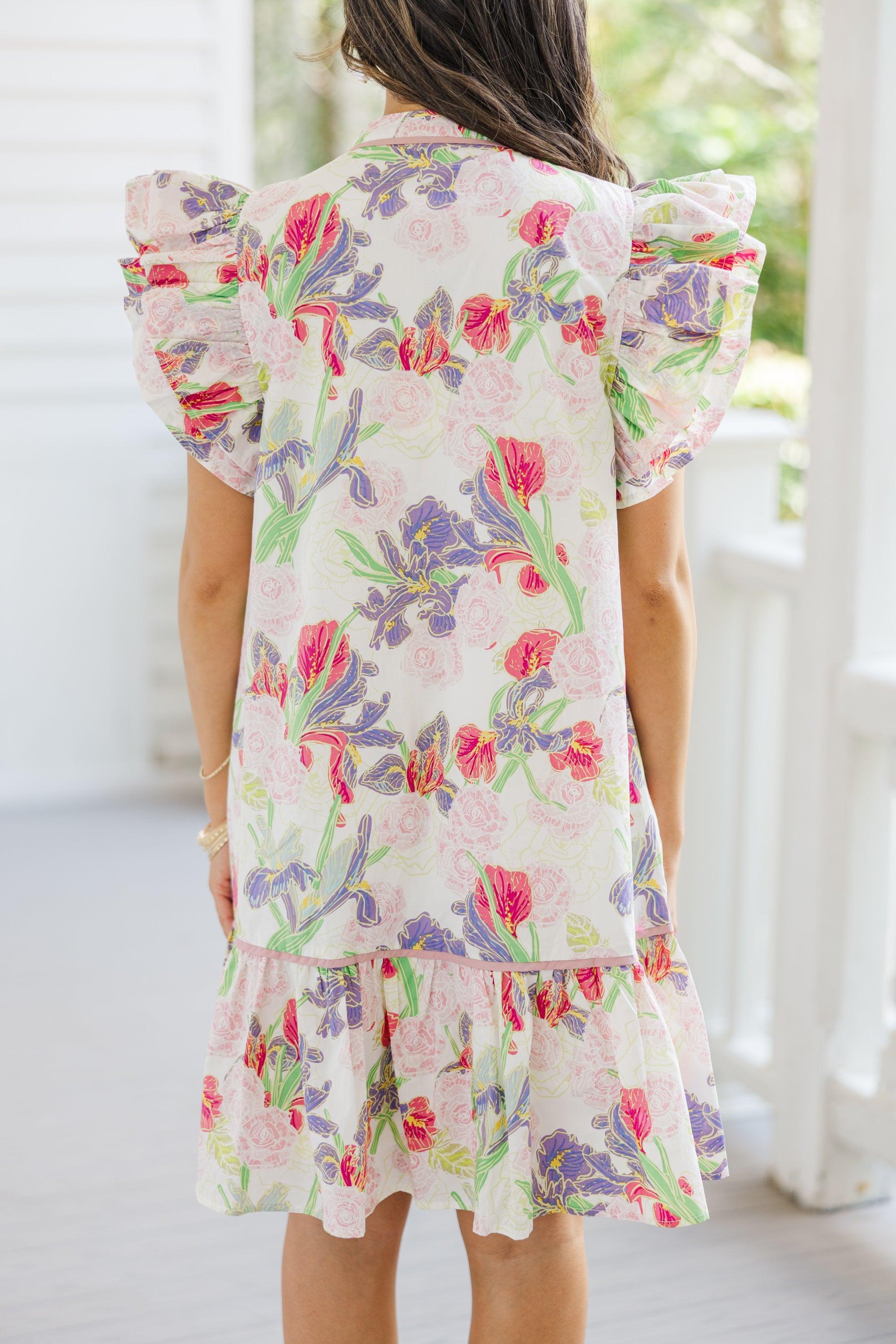 Looking For Joy Pink Floral Dress Female Product Image