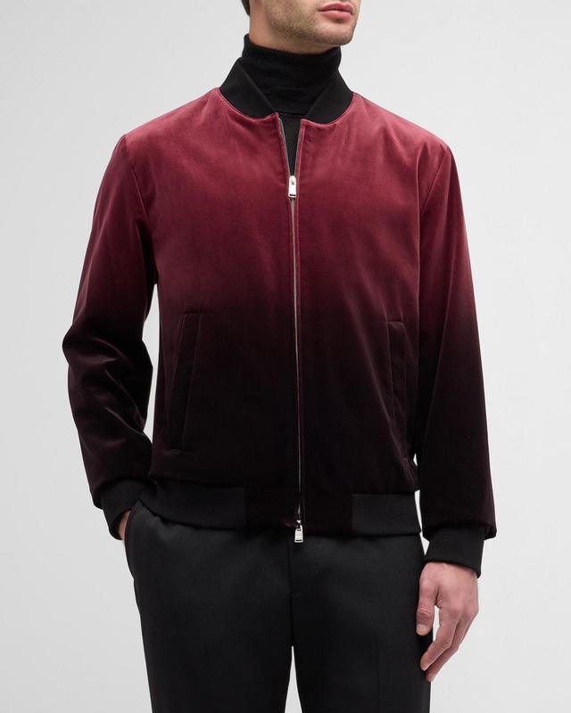 Mens Gradient Velvet Bomber Jacket Product Image