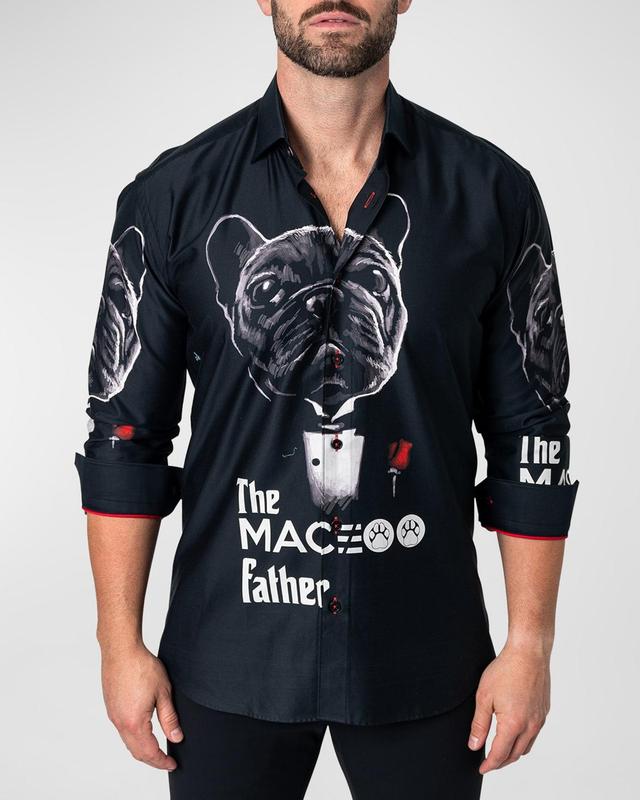 Maceoo Fibonacci Dogfather Cotton Button-Up Shirt Product Image