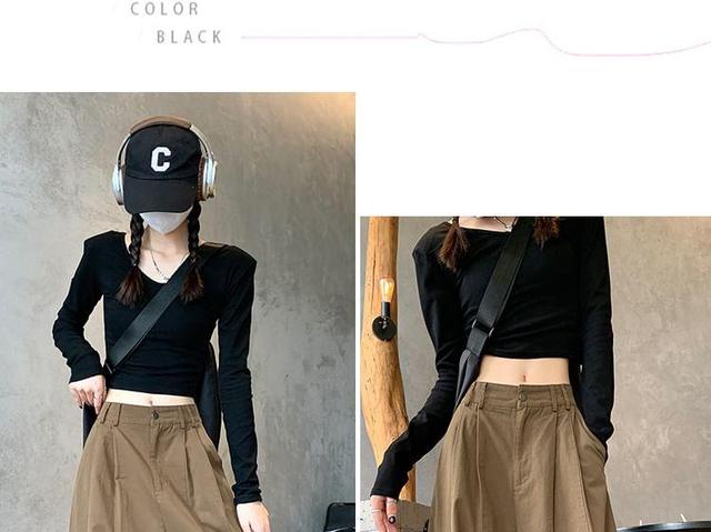 High Rise Plain Pleated Wide Leg Pants Product Image