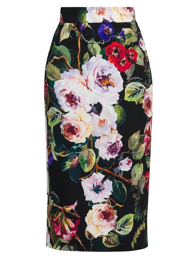 Womens Floral Pencil Midi-Skirt Product Image