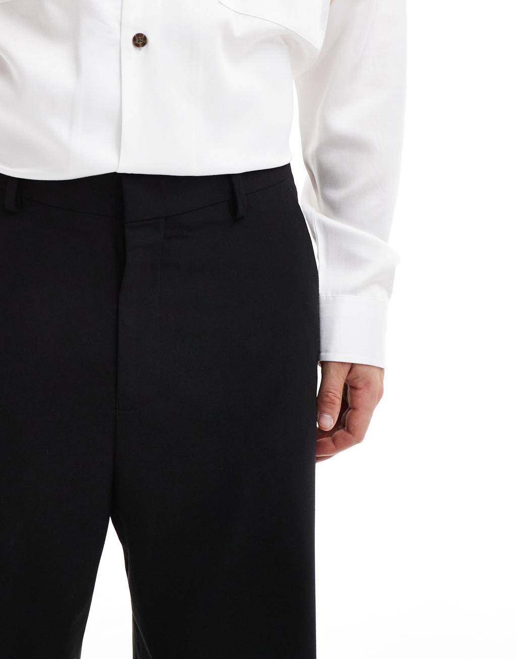 ASOS DESIGN smart wide leg pants in black Product Image