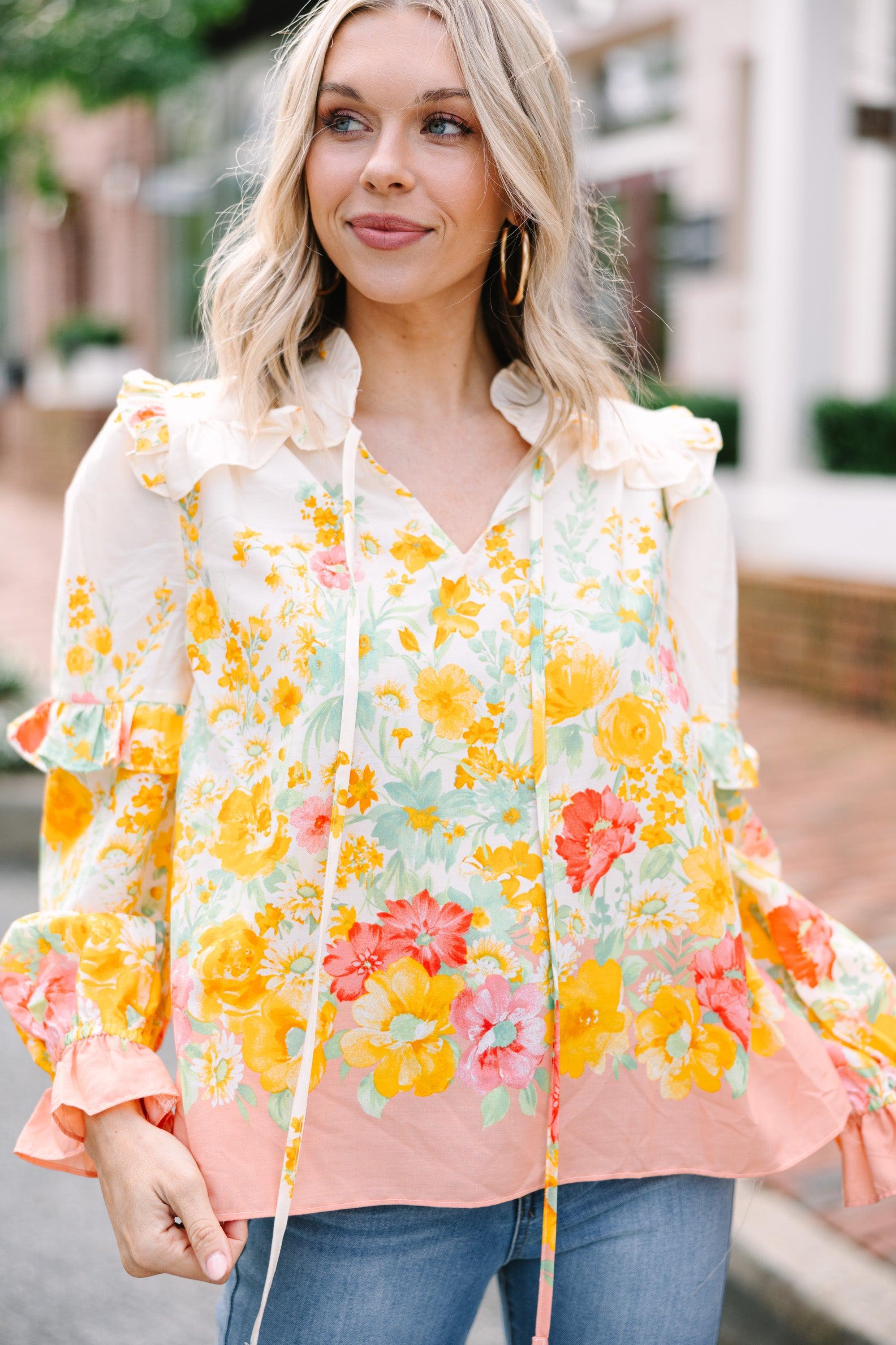 Feel The Joy Yellow Floral Blouse Female Product Image