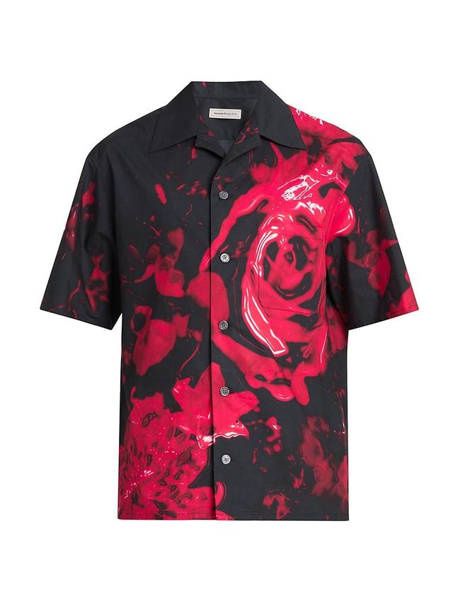 Mens Floral Cotton Camp Shirt Product Image