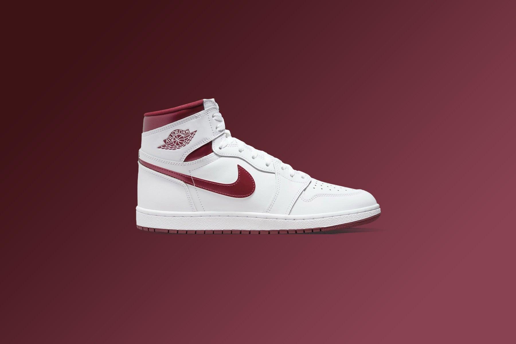 Air Jordan 1 High Retro '85 'Metallic Burgundy' - White/Team Red/White Male Product Image