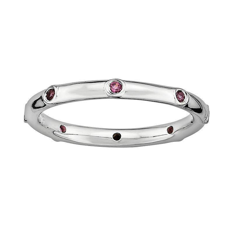 Stacks & Stones Sterling Silver Rhodolite Garnet Stack Ring, Womens Product Image