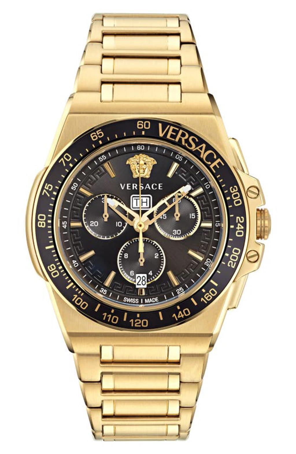 VERSACE Men's Swiss Chronograph Greca Extreme Two-tone Stainless Steel Bracelet Watch 45mm In Two Tone Product Image