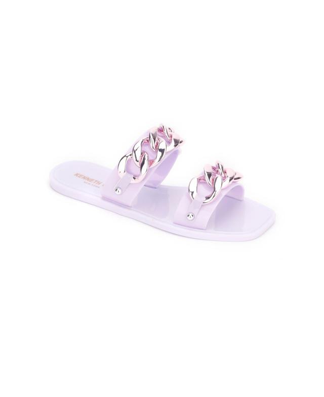 Kenneth Cole New York Womens Naveen Chain Jelly Slide Flat Sandals Product Image