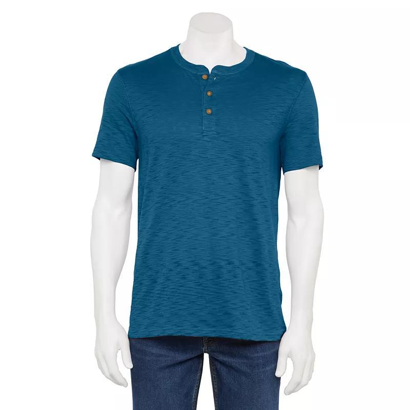 Mens Sonoma Goods For Life Everyday Short Sleeve Henley Blue product image