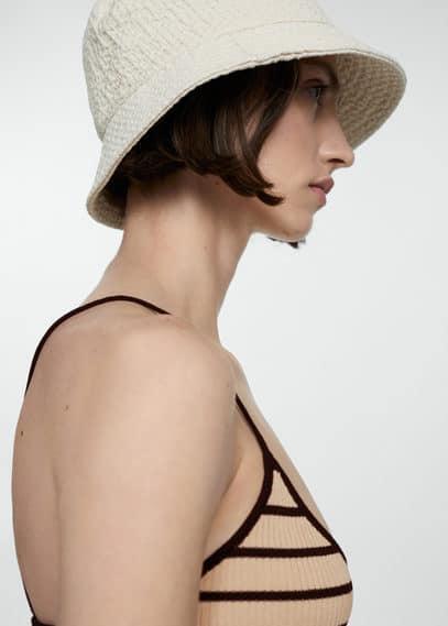 MANGO - Texture bucket hat - One size - Women Product Image