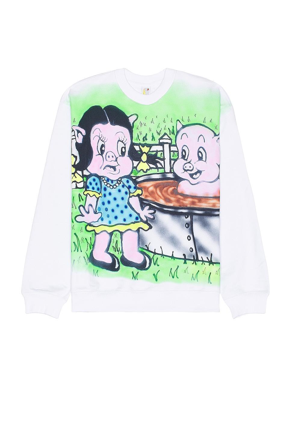 Sky High Farm Workwear Ally Bo Printed Sweatshirt in WHITE - White. Size L (also in ). Product Image