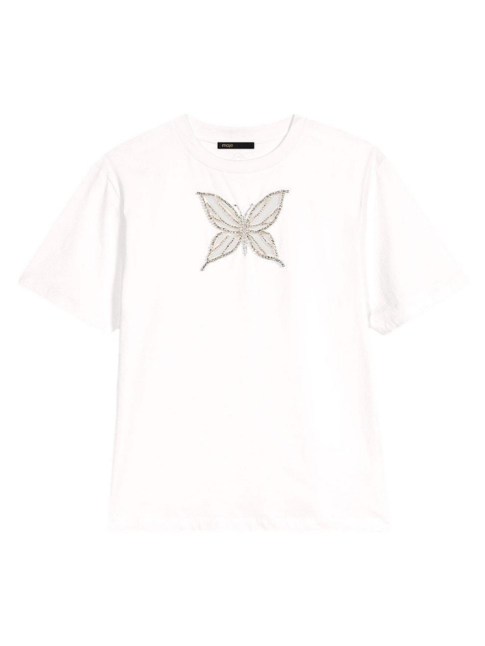 Womens Rhinestone T-Shirt Product Image