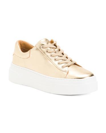 Amanda Lace Up Leather Sneakers for Women Product Image