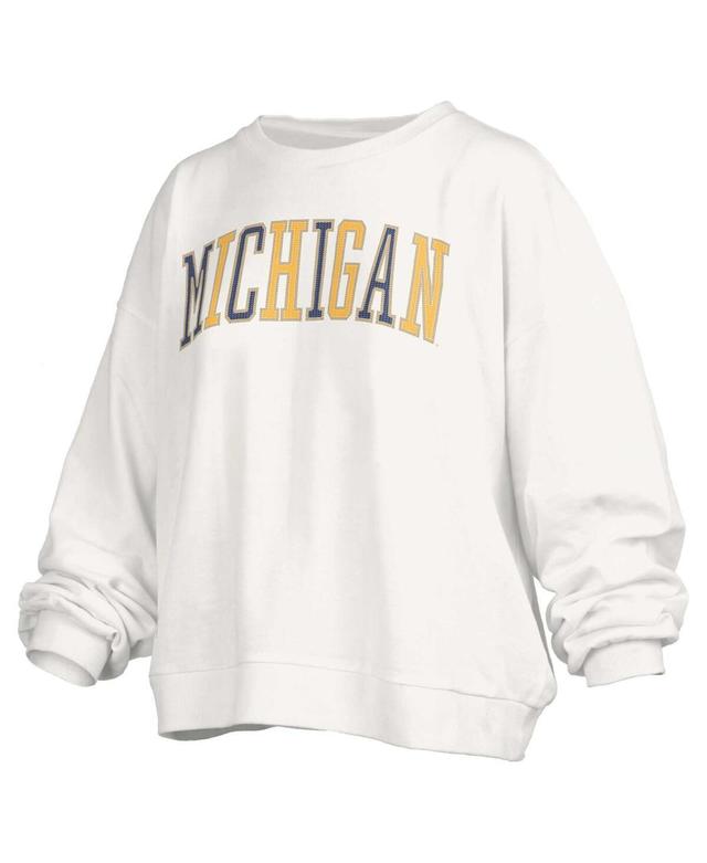 Womens Pressbox Michigan Wolverines Janise Waist Length Oversized Pullover Sweatshirt Product Image