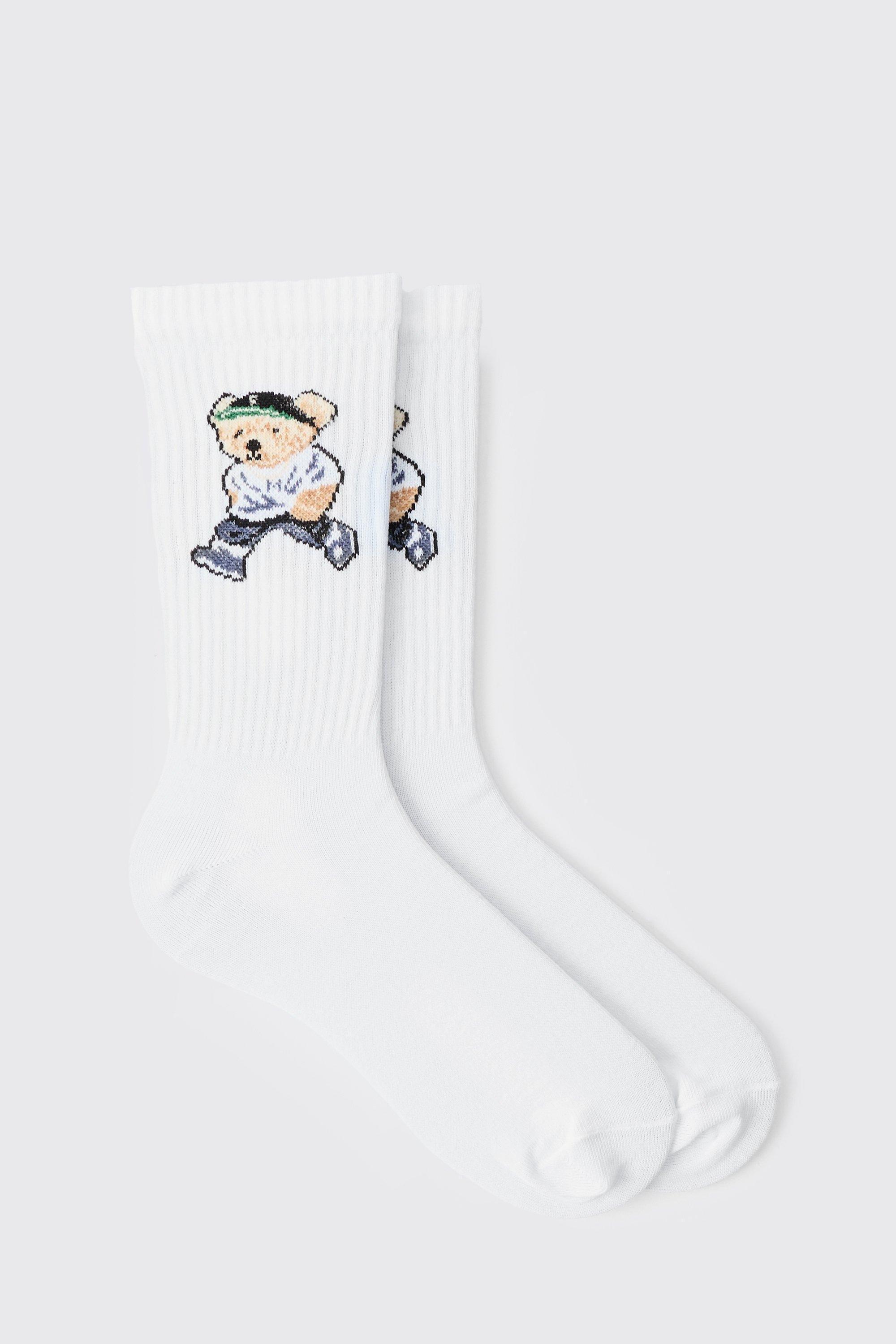 Teddy Bear Sports Socks | boohooMAN USA Product Image