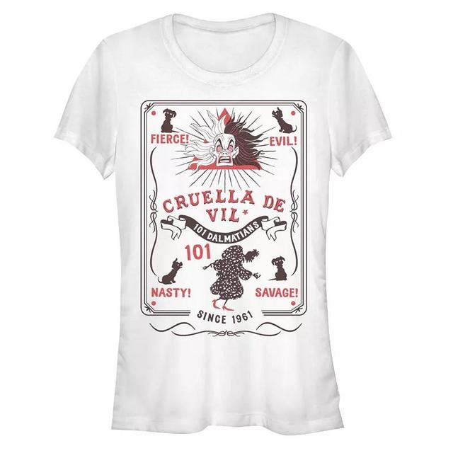 Disneys Villains Cruella De Vil Womens Poster Tee, Girls Product Image