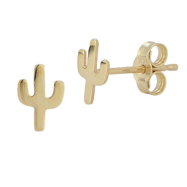 LUMINOR GOLD 14k Gold Cactus Stud Earrings, Womens, Yellow Product Image