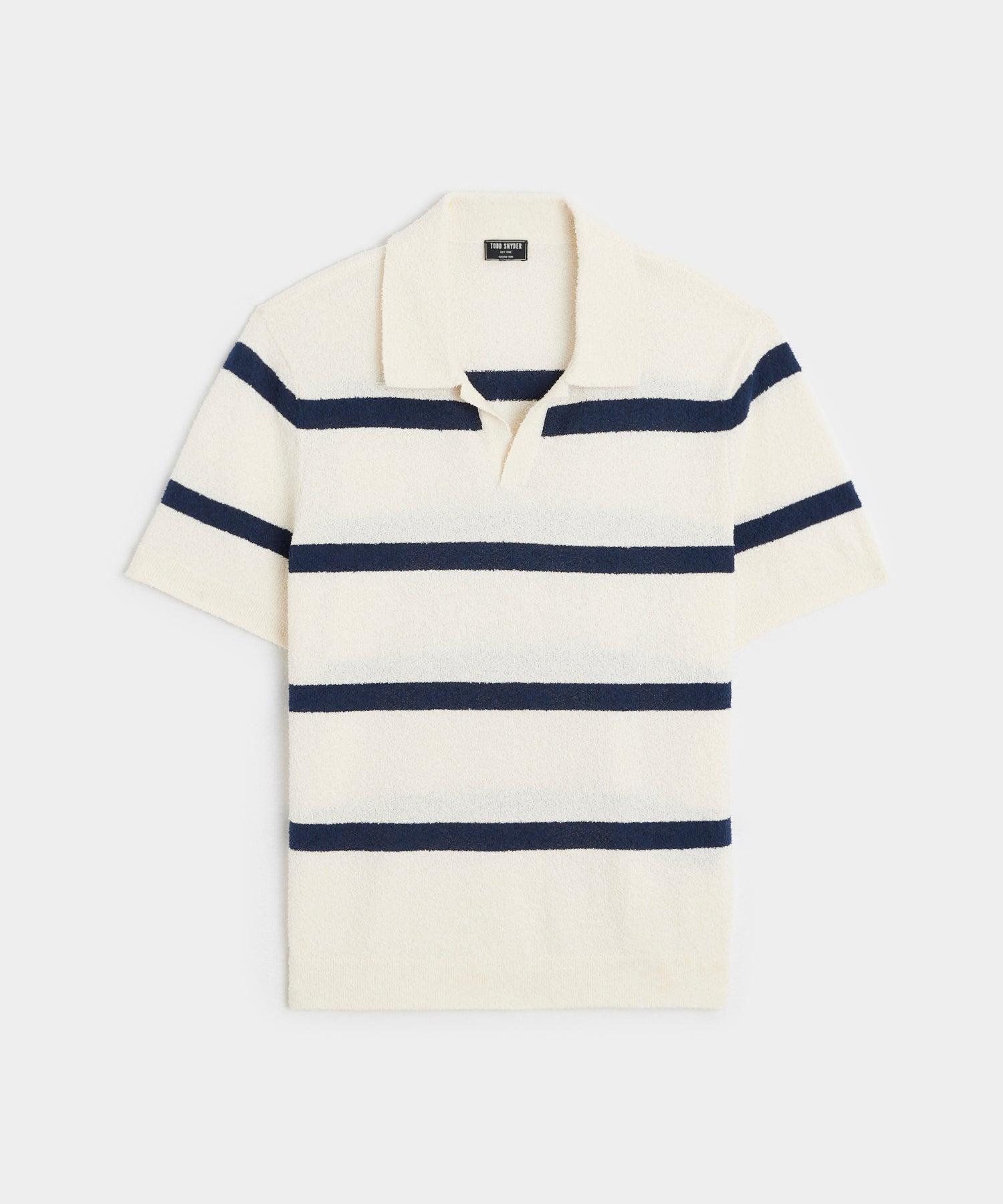 Boucle Stripe Polo in Bisque Product Image