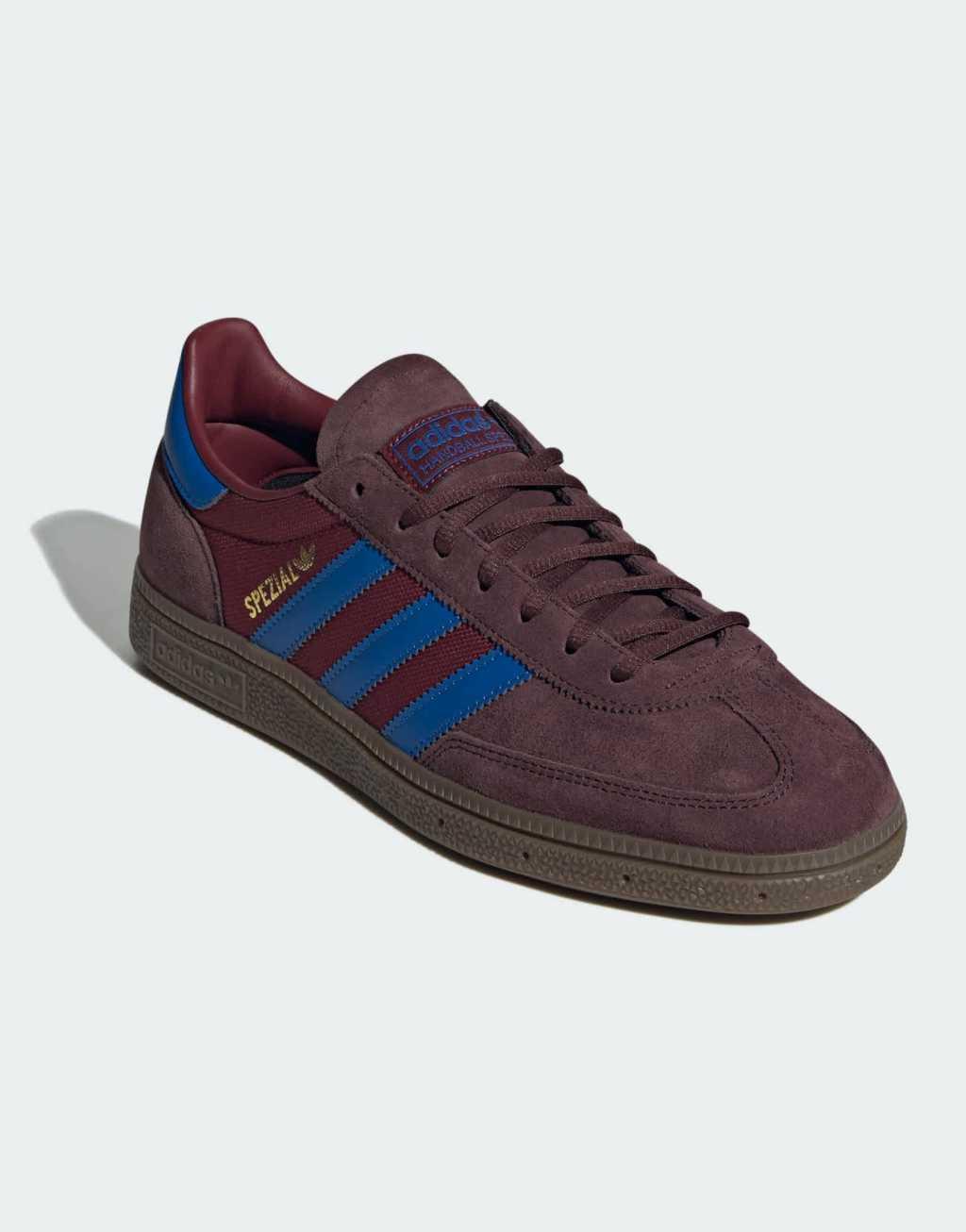 adidas Originals Handball Spezial sneakers in maroon and dark blue Product Image