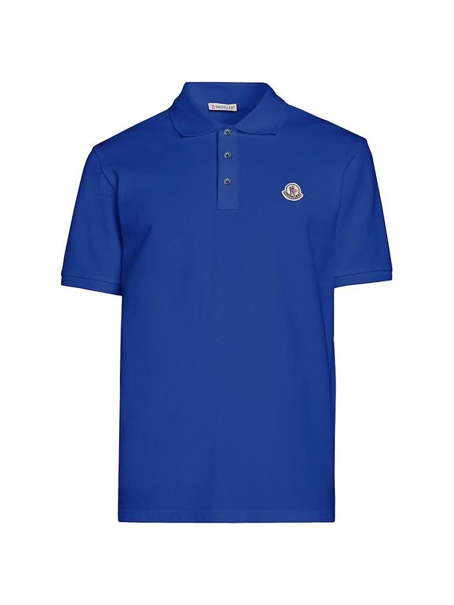 Mens Short Sleeve Logo Patch Cotton Pique Polo Shirt Product Image