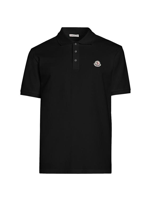 Mens Short Sleeve Logo Patch Cotton Pique Polo Shirt Product Image