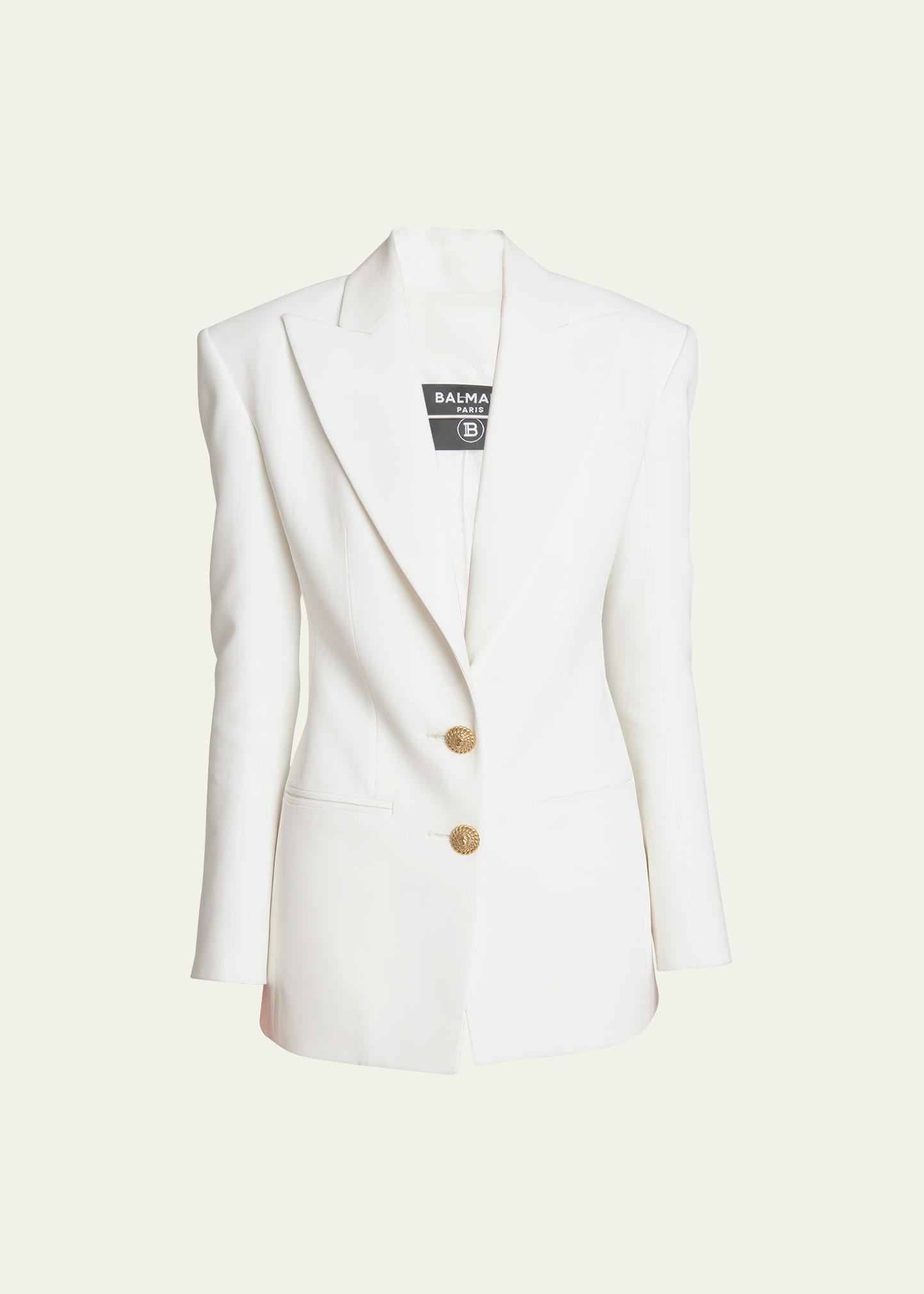 2-Button Crepe Fitted Blazer Product Image