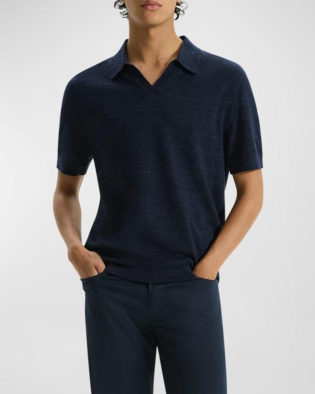 Mens Brenan Linen-Blend Polo Shirt Product Image